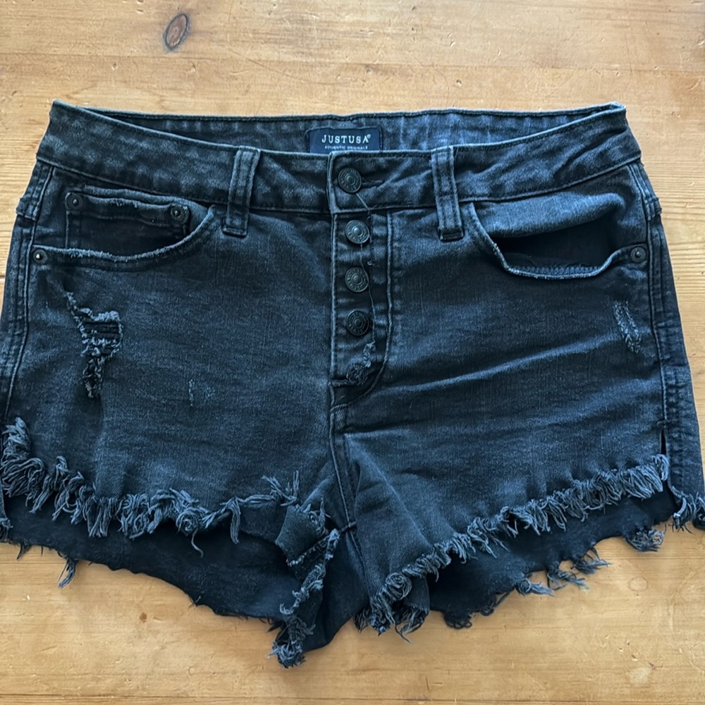 Women’s black jean shorts